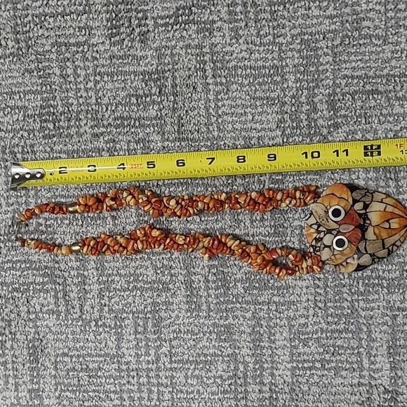 Lee Sands Vintage Inlay Owl Necklace - Picture 8 of 12